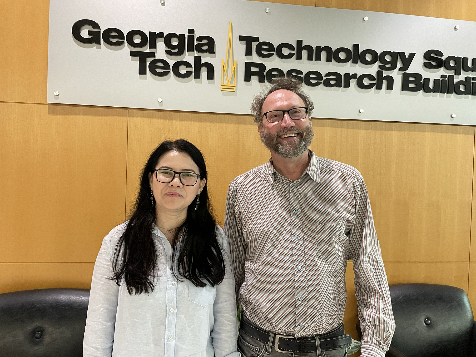 Shazia, the Carter Center Digital Democracy Fellow, with Michael Best, Executive Director of the Institute for People and Technology