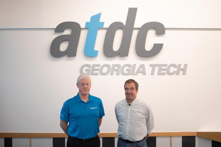 <p>ATDC Director John Avery (left) and Thomas Felis, director of robotics strategy for Amazon Global Robotics. (Photo: Peralte C. Paul)</p>