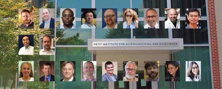 <p>Meet the 20 newest members of the Petit Institute (clockwise from top left): Joe Brown, John Peroni, Lewis Wheaton, Jerry Qi, Steve Diggle, Eva Dyer, Anthony Clavo, Marvin Whiteley, Xing Xie, Rebecca Levit, Neha Garg, Peter Yunker, Thomas Orlando, Cassie Mitchell, James Rains, Seth Hutchinson, Brent Keeling, Courtney Coulter, C.P. Wong, and Kyle Allison.</p>