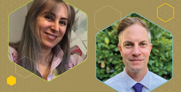 <p>Nicoleta Serban (left) and Will Sharp have collaborated on research that is making a revolutionary treatment program for pediatric feeding disorders available for more patients and families.</p>