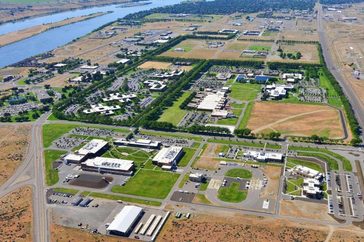 <p>The Pacific Northwest National Laboratory's Richland Campus, seen from the north looking south. (Image courtesy of PNNL)</p>