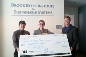 <p>Picture of I2S 2011 winning team, Urban RePeel with award check.</p>