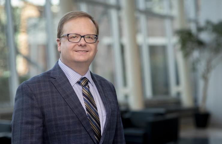 <p>Carson Meredith, professor and James Harris Faculty Fellow in Georgia Tech’s School of Chemical and Biomolecular Engineering, is the new executive director of the Renewable Bioproducts Institute.(Photo: Christopher Moore, Georgia Tech).</p>