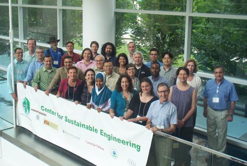<p>Group photo of the participants of the 2013 Center for Sustainable Engineering Teaching and Curriculum Workshop.</p>