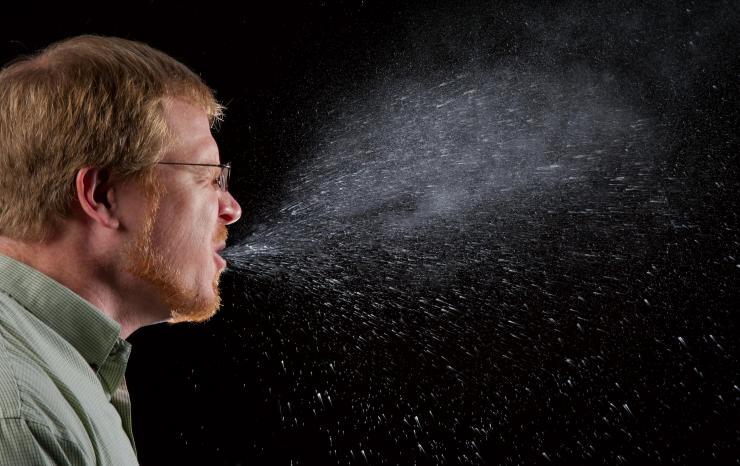 <p>Empathy of infected individuals is necessary to halt a disease outbreak by preventing infection of susceptible persons. Here, a CDC image shows the effects of a sneeze. (Credit: Centers for Disease Control and Prevention)</p>
