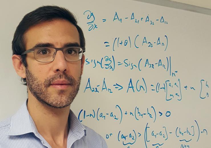 <p>Georgia Tech researchers have developed a theory to unite the study of behavior and its effect on the environment, combining theories of strategic behavior with those of resource depletion and restoration, leading to what they term an “oscillating tragedy of the commons.” Shown is Professor Joshua Weitz. (Credit: Stephen Beckett, Georgia Tech)</p>

<p> </p>