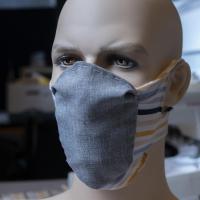Details of a redesigned face mask developed at the Georgia Institute of Technology are modeled on this mannequin.  (Credit, Christopher Moore, Georgia Tech)