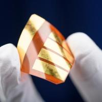 <p>Perovskite-based solar cells are flexible, lightweight, can be produced cheaply and could someday bring down the cost of solar energy. (Credit: Rob Felt)</p>