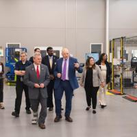 Congressman Carter toured the facility on April 1, seeing live demonstrations and hearing presentations on the Institute's manufacturing research and workforce development projects.