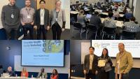 Picture upper left: Philipp Gutruf, Alex Adams, Hong Yeo, and Kimberlee McKay. Picture upper right: workshop attendees. Picture lower left: Rudy Gleason, Shelly Spires, Brad Jones, and Ruwanthi Ekanayake. Picture lower right: Hong Yeo, Garan Byun, and Clint Zeagler.