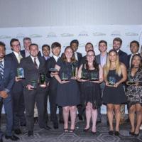 <p>Georgia Tech EcoCAR 3 team on awards night </p>