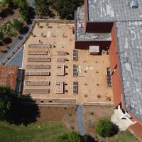 Bird's eye view of the expanded Community Garden 