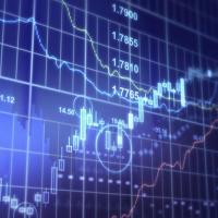 Conceptual digital graphic depicting rising financial markets 