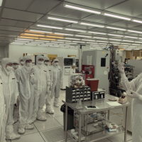 <p>Gwinnett School of Mathematics, Science, and Technology sophomore students visit the the Institute for Electronics and Nanotechnology at Georgia Tech's cleanroom.</p>