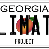 <p>Logo of the Georgia Climate Project resembling a Georgia state license plate.</p>
