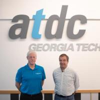 <p>ATDC Director John Avery (left) and Thomas Felis, director of robotics strategy for Amazon Global Robotics. (Photo: Peralte C. Paul)</p>