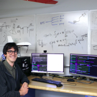 <p>IRIM 2021 SURE REU Student Mark Jimenez in the DART Lab</p>