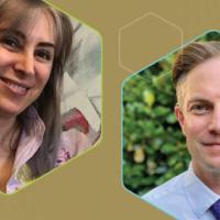 <p>Nicoleta Serban (left) and Will Sharp have collaborated on research that is making a revolutionary treatment program for pediatric feeding disorders available for more patients and families.</p>
