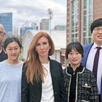 The OZ-Link leadership team is Professor M.G. Finn, Wenting Shi, Kasie Collins, Jasmine Hwang, and Steve Seo.