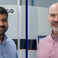 <p>Georgia Tech researchers Sriharsha Ramaraju and Scott Hollister led development of a blueprint for manufacturing 3D printed personalized medical devices.  (Photo by Adam Verga)</p>