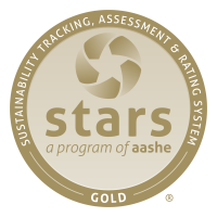 Image of the STARS Gold rating for sustainability from AASHE