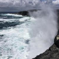 <p>Waves crashing against the Irish coast. (Credit: Frederic Dias)</p>