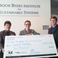 <p>Picture of I2S 2011 winning team, Urban RePeel with award check.</p>