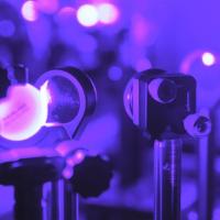 <p>Laser light in the visible range is processed for use in the testing of quantum properties in materials in Carlos Silva's lab at Georgia Tech. Credit: Georgia Tech / Rob Felt</p>