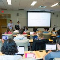 <p>David Sherrill and Edmond Chow instruct participants of the IDEaS Summer Skills Workshop.</p>