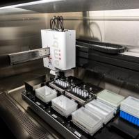<p>This small-scale bioreactor is the model for how cell manufacturing exists on the industrial scale. (Credit: Rob Felt, Georgia Tech)</p>