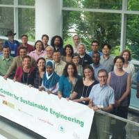 <p>Group photo of the participants of the 2013 Center for Sustainable Engineering Teaching and Curriculum Workshop.</p>