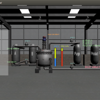 <p>Screen capture shows a chemical processing plant in which critical parameters are rising due to false process data and control commands injected by an attacker. </p>