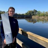 <p>Georgia Tech researchers are working with Chatham County to develop a sensor network partnered with data analytics for more accurate, localized flooding forecasts for improved emergency planning and response. (Credit: Russell Clark, Georgia Tech)</p>